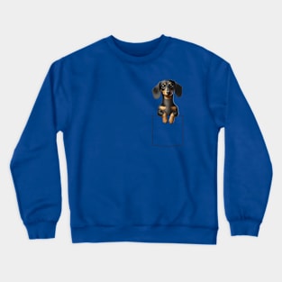 Dachshund Wiener Dog In Pocket Love Crewneck Sweatshirt